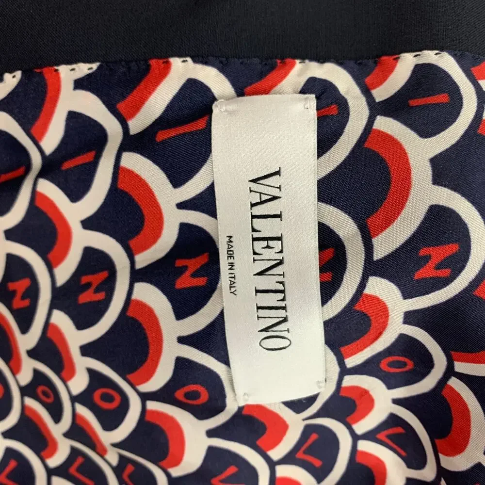 VALENTINO Size 42 Navy Wool Mohair Notch Lapel Sport Coat